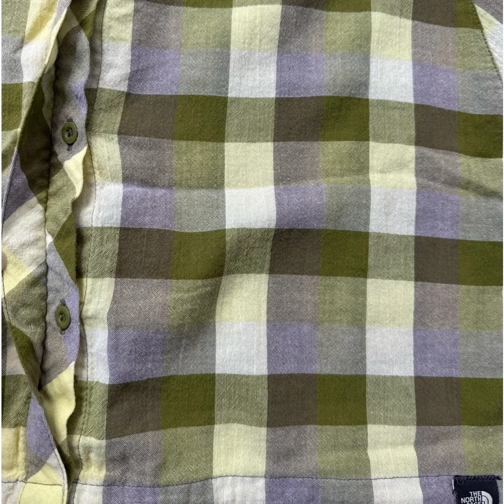 The North Face Organic Cotton Plaid Button Down Short Sleeve Medium - Picture 8 of 11